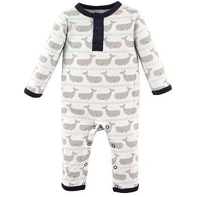 Hudson Baby Infant Boy Cotton Coveralls 2pk, Whale