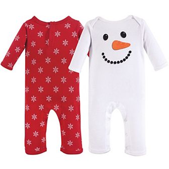 Hudson Baby Infant Cotton Coveralls 2 pk Snowman, 3-6 Months