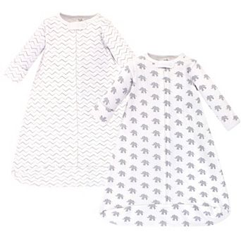 Baby Organic Cotton Long-Sleeve Wearable Sleeping Bag, Sack, Blanket, Marching Elephant, 3-9 Months