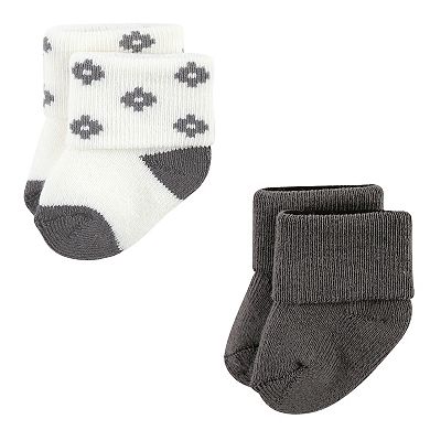 Hudson Baby Cotton Rich Newborn and Terry Socks, Gray Arrows 12-Pack