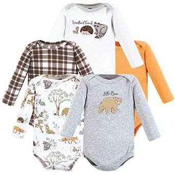 Hudson Baby Infant Boy Cotton Long-Sleeve Bodysuits, Boy Magical Woodland