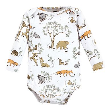Hudson Baby Infant Boy Cotton Long-Sleeve Bodysuits, Boy Magical Woodland