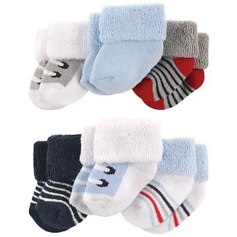 Baby Boy Newborn and Baby Socks Set, Blue Gray Sneakers, 0-3 Months