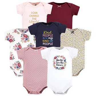Hudson Baby Infant Girl Cotton Bodysuits, Girls World