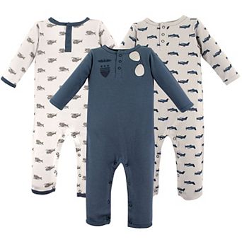 Hudson Baby Infant Boy Cotton Coveralls 3 pk Wingman, 3-6 Months
