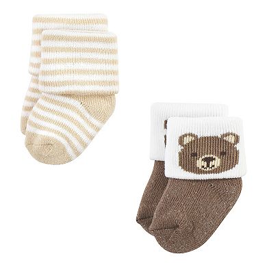 Hudson Baby Infant Boy Cotton Rich Newborn and Terry Socks, Woodland