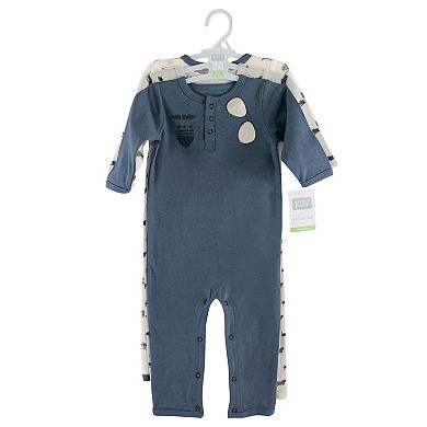 Hudson Baby Infant Boy Cotton Coveralls 3pk, Wingman
