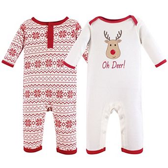 Hudson Baby Infant Cotton Coveralls 2 pk Reindeer, 3-6 Months