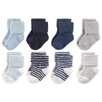 Hudson Baby Infant Boy Cotton Rich Newborn and Terry Socks, Boy Stripe