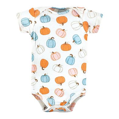 Hudson Baby Infant Girl Cotton Bodysuits, Happy Fall