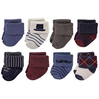 Hudson Baby Infant Boy Cotton Rich Newborn and Terry Socks, Gentleman