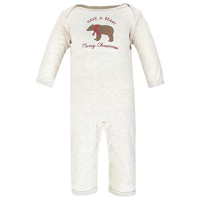 Hudson Baby Infant Boy Cotton Coveralls, Moose Be Christmas