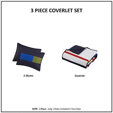 Intelligent Design Emmett Stripe Printed Quilt Set