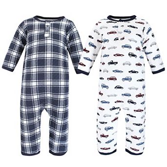 Hudson Baby Infant Boy Premium Quilted Coveralls, Cars, 0-3 Months