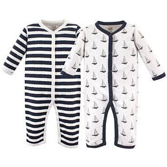 Hudson Baby Infant Boy Cotton Coveralls 2 pk Sailboat, 6-9 Months