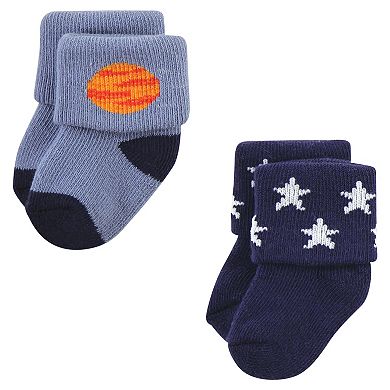 Hudson Baby Infant Boy Cotton Rich Newborn and Terry Socks, Solar System
