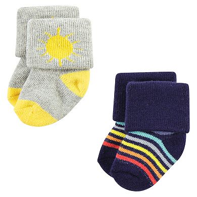 Hudson Baby Infant Boy Cotton Rich Newborn and Terry Socks, Solar System