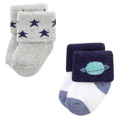 Hudson Baby Infant Boy Cotton Rich Newborn and Terry Socks, Solar System