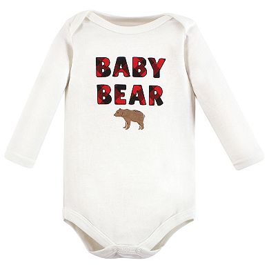 Hudson Baby Infant Boy Cotton Long-Sleeve Bodysuits, Brown Bear 7-Pack