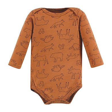 Hudson Baby Infant Boy Cotton Long-Sleeve Bodysuits, Into The Woods Prints 7-Pack, Preemie