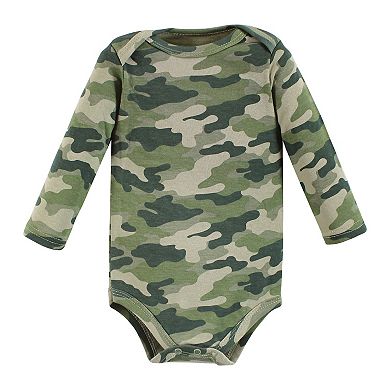 Hudson Baby Infant Boy Cotton Long-Sleeve Bodysuits, Into The Woods Prints 7-Pack