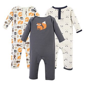 Hudson Baby Infant Boy Cotton Coveralls 3 pk Forest