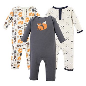 Hudson Baby Infant Boy Cotton Coveralls 3 pk Forest
