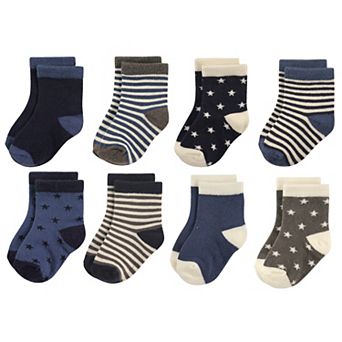 Hudson Baby Infant Boy Cotton Rich Newborn and Terry Socks, Stars