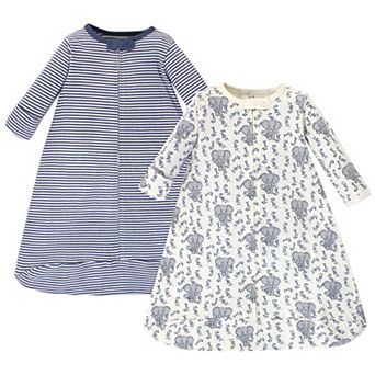 Baby Organic Cotton Long-Sleeve Wearable Sleeping Bag, Sack, Blanket, Elephant, 3-9 Months