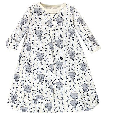 Baby Organic Cotton Long-Sleeve Wearable Sleeping Bag, Sack, Blanket, Elephant, 3-9 Months
