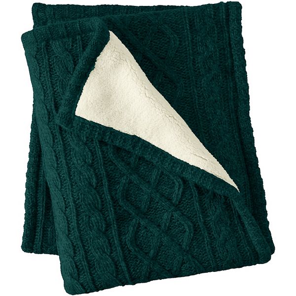 Lands' End Cable Knit Throw Blanket