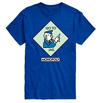 Big & Tall Monopoly Go To Jail Square Graphic Tee