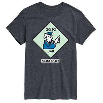 Big & Tall Monopoly Go To Jail Square Graphic Tee