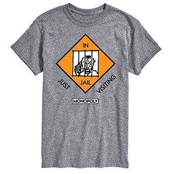 Big & Tall Monopoly In Jail Just Visiting Graphic Tee