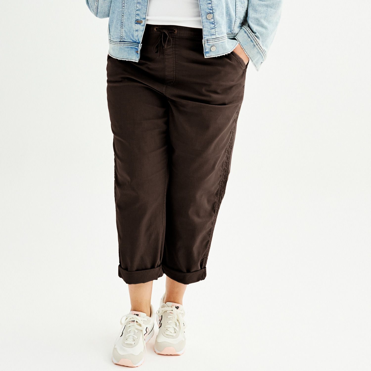 Женские сумки Plus Size Sonoma Goods For Life® Easy Paper Bag Waist Capri, цвет: Тёмный коричневый — фото 1