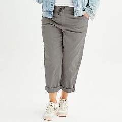 Plus size elastic waist on sale capris