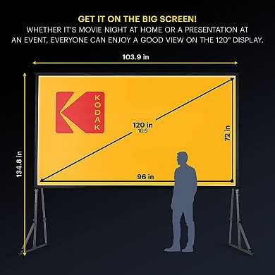 Kodak 120" Portable Projector Screen with Stand and Carry Case