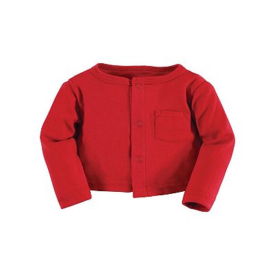 Hudson Baby Infant and Toddler Girl Cotton Dress and Cardigan Set, Red  Winter Forest
