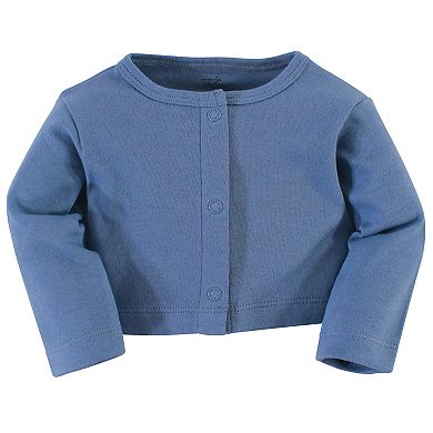 Touched by Nature Baby and Toddler Girl Organic Cotton Dress and Cardigan 2pc Set, Abstract Flower