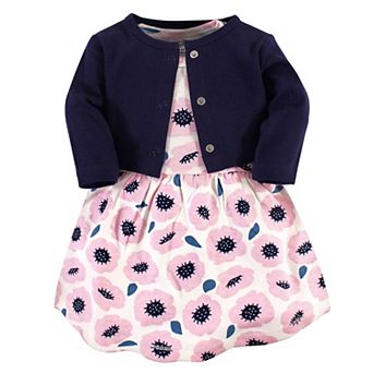 Touched by Nature Baby Girl Organic Cotton Dress and Cardigan Set - Blossoms 0-3 Months