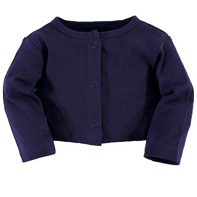 Touched by Nature Baby and Toddler Girl Organic Cotton Dress and Cardigan 2pc Set, Blossoms