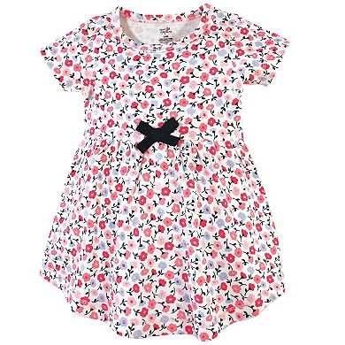Touched by Nature Baby and Toddler Girl Organic Cotton Dress and Cardigan 2pc Set, Ditsy Floral