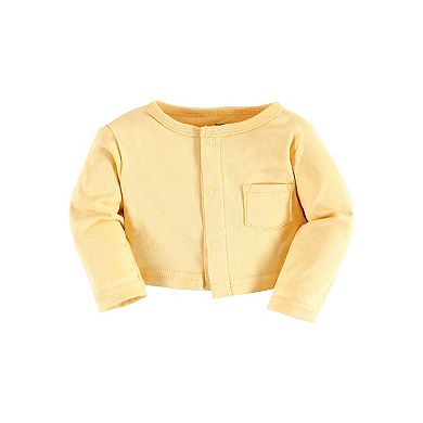 Hudson Baby Infant Girl Cotton Dress and Cardigan Set, Sunflower