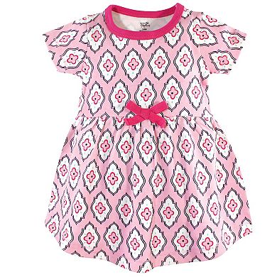 Touched by Nature Baby and Toddler Girl Organic Cotton Dress and Cardigan 2pc Set, Trellis