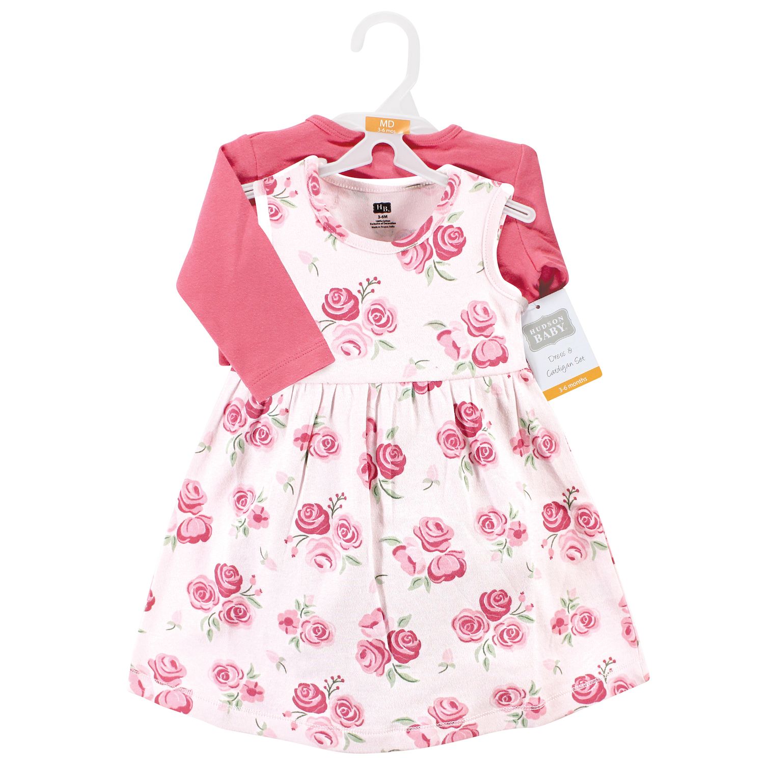 Hudson Baby Infant And Toddler Girl Cotton Dresses, Blush Rose Leo