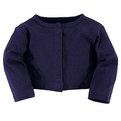Touched by Nature Baby and Toddler Girl Organic Cotton Dress and Cardigan 2pc Set, Colorful Dot