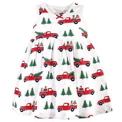 Hudson Baby Cotton Dress Cardigan and Shoe Set Christmas Tree 9-12 Months