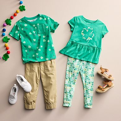 Baby & Toddler Girl Jumping Beans® St. Patrick's Day Peplum Top & Leggings Set