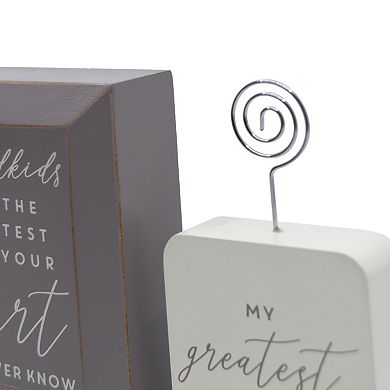 Grandkids Clever Caption & Photo Clip Table Top Decor Set