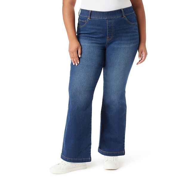 Plus Size Gloria Vanderbilt Shape Effect Pull On Flare Jeans